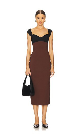 Kenley Dress in Brown & Black | Revolve Clothing (Global)