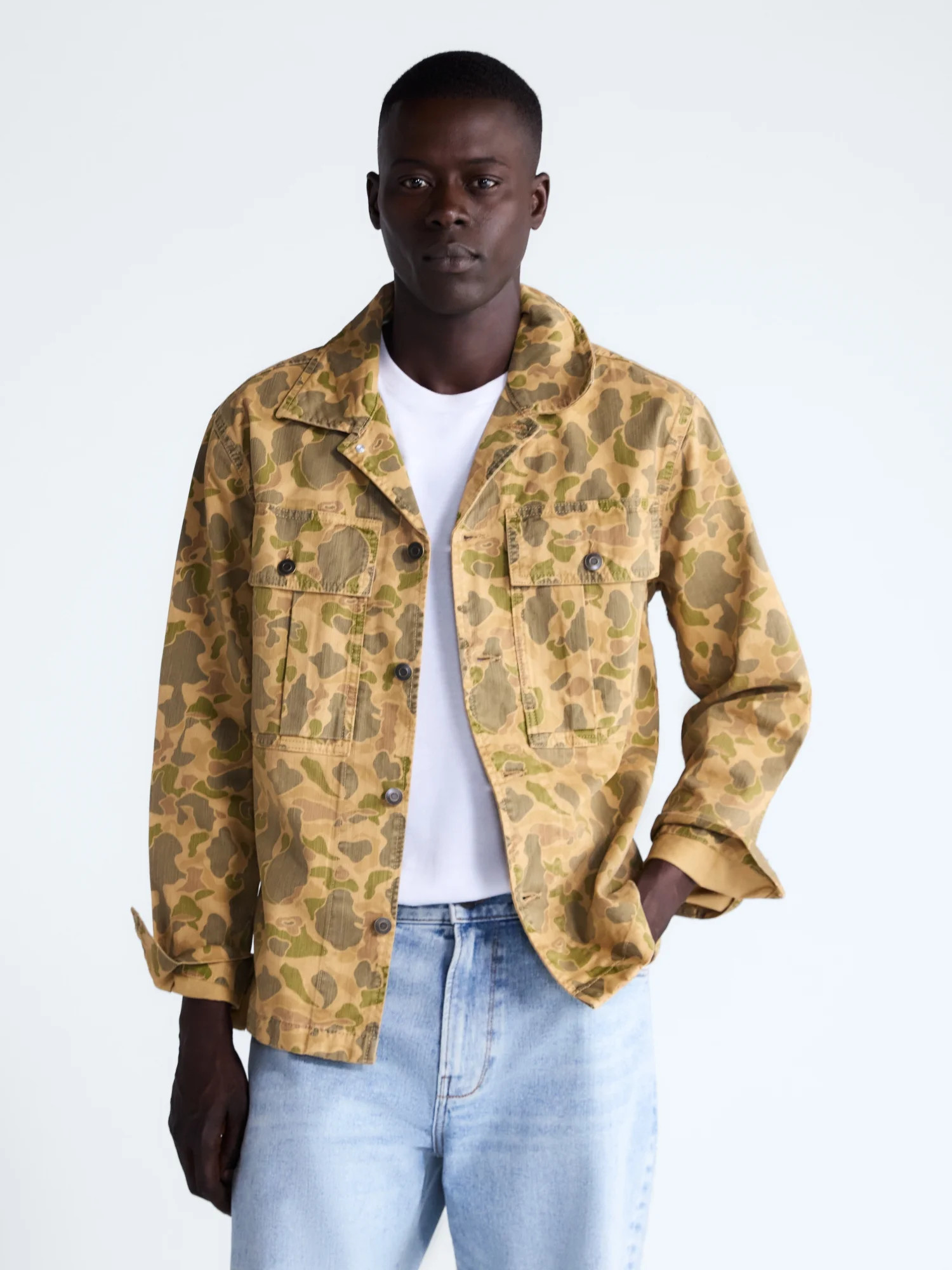 Free Assembly Men's Cotton Camo Utility Jacket, Sizes XS-3XL | Walmart (US)