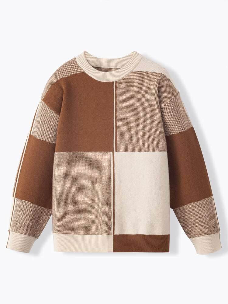 Boys Cut And Sew Sweater | SHEIN