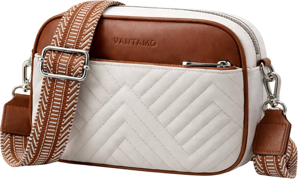 Vantamo Premium Quilted Crossbody Bags for Women with Anti-Pickpocket Clip, Vegan Leather Handbag... | Amazon (US)