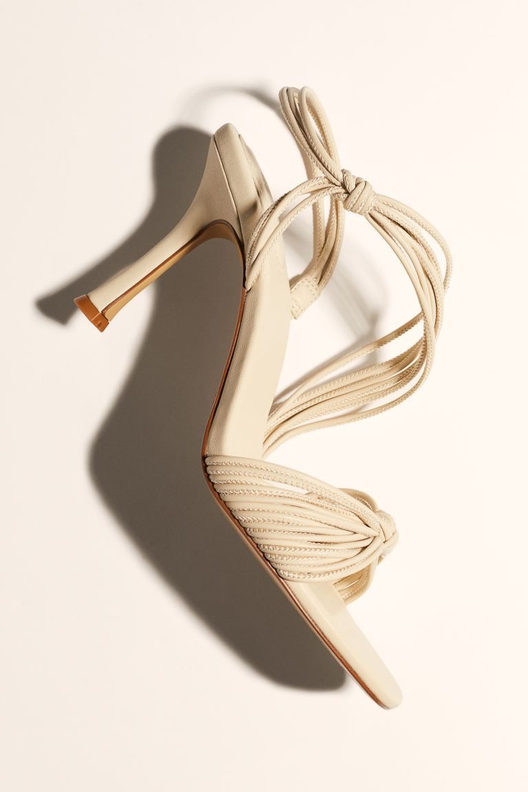 Heeled Strappy Sandals - High heel - Light beige - Ladies | H&M US | H&M (US + CA)