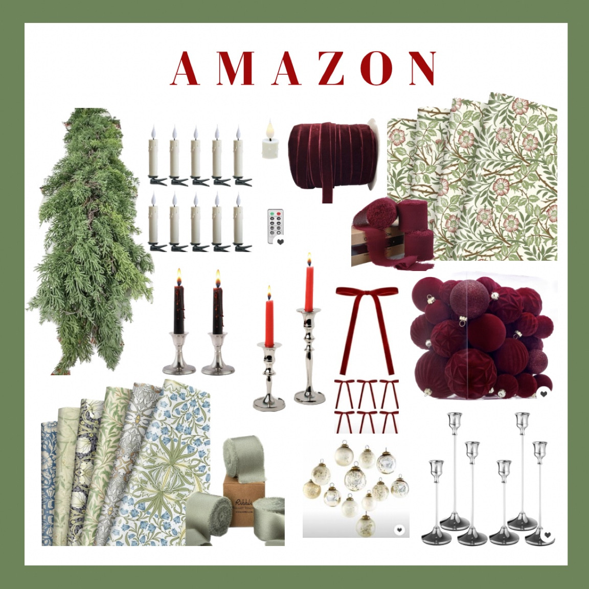 Amazon Christmas decor roundup, including William Morris print wrapping paper! 

#LTKHoliday