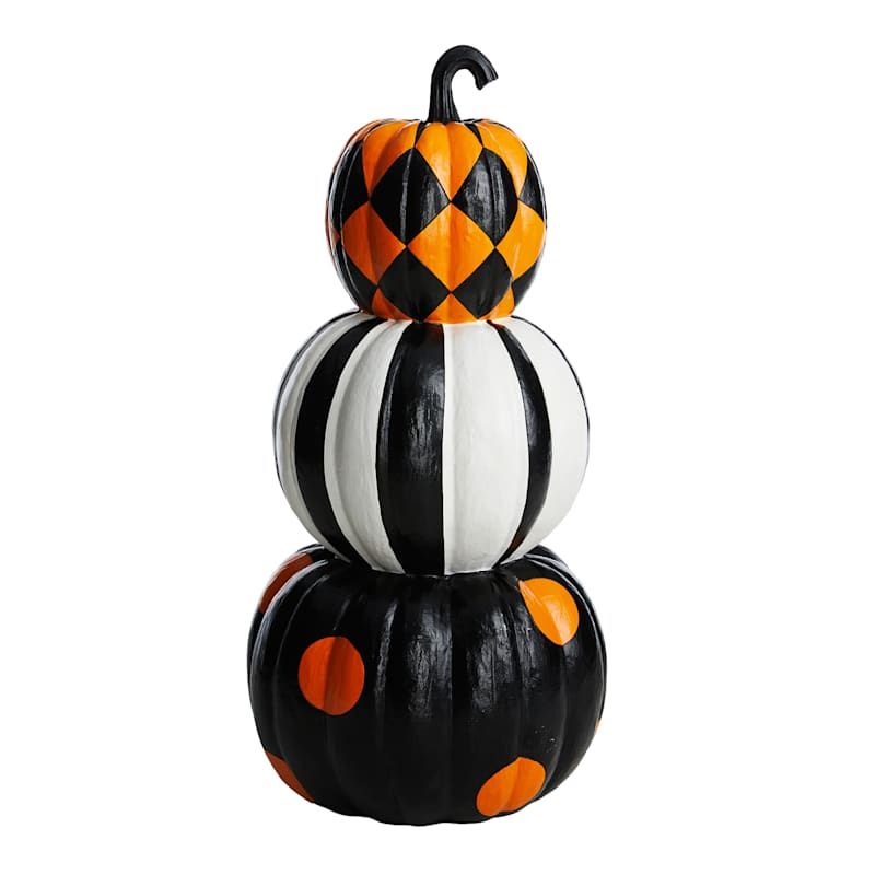 Homespun Halloween Patterned Pumpkin Stack, 35" | At Home