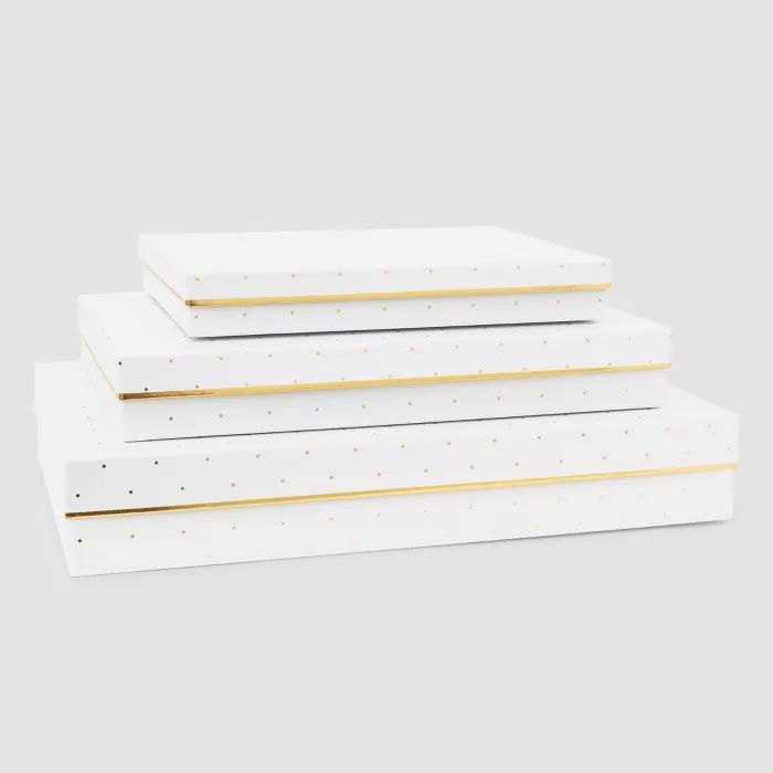 White and Gold Dot Shirt Boxes 3ct - Sugar Paper&#8482; | Target