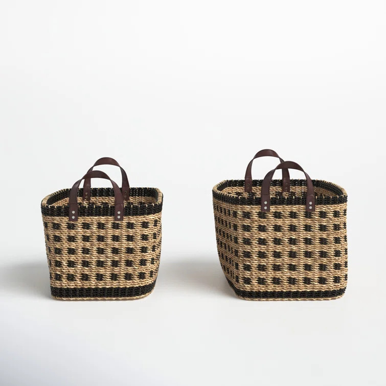 2 Piece Solid Wood Basket Set | Wayfair North America
