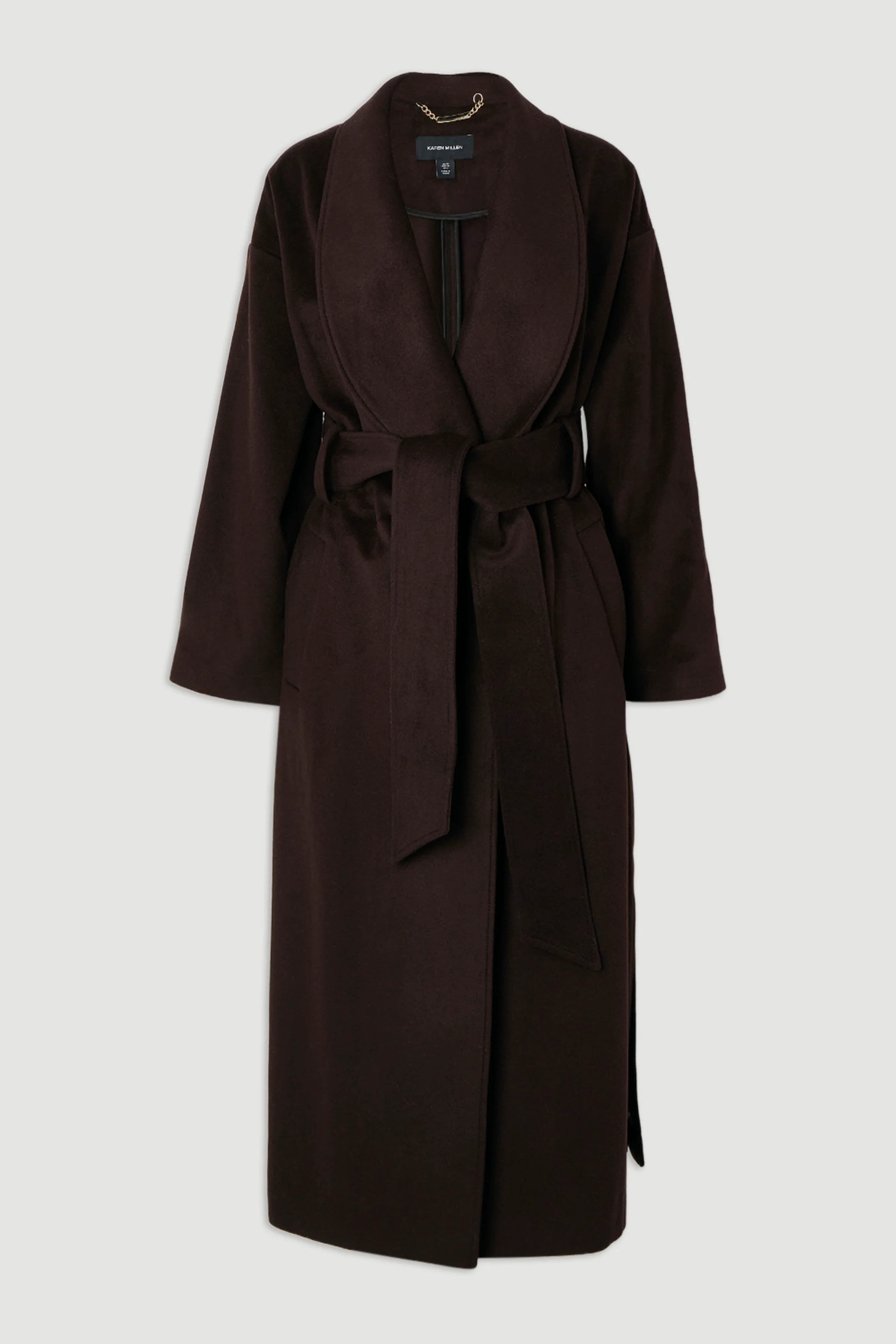 Wool Double Breasted Tailored Midi Coat | Karen Millen UK + IE + DE + NL