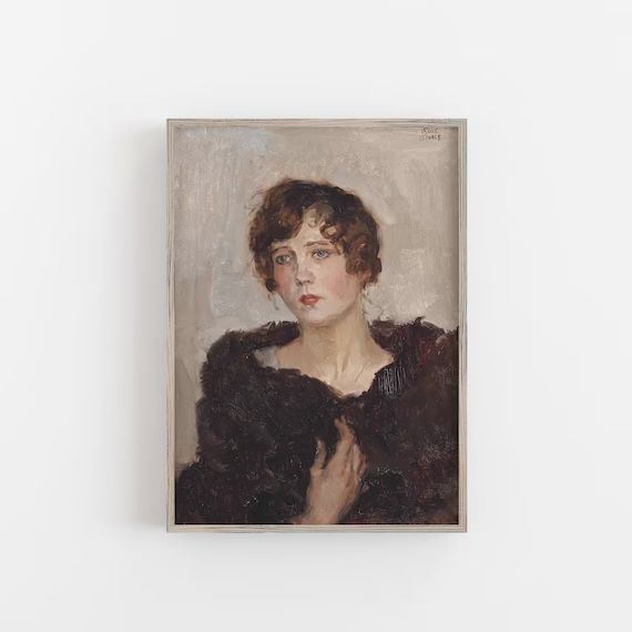 Vintage Oil Portrait Print Vintage Portriat of a Woman | Etsy | Etsy (US)