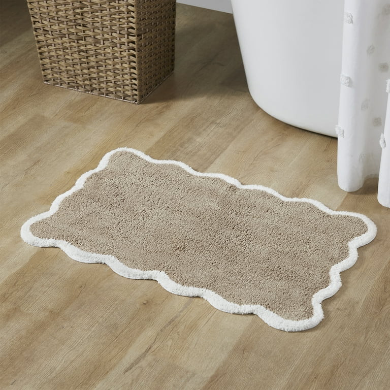My Texas House Whitney Taupe Scallop Cotton Bath Rug, 20" x 32" | Walmart (US)