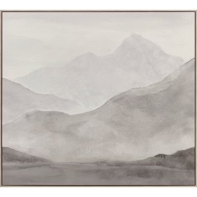 40" x36" Layered Mountains Framed Canvas Gray - Threshold™ designed with Studio McGee | Target