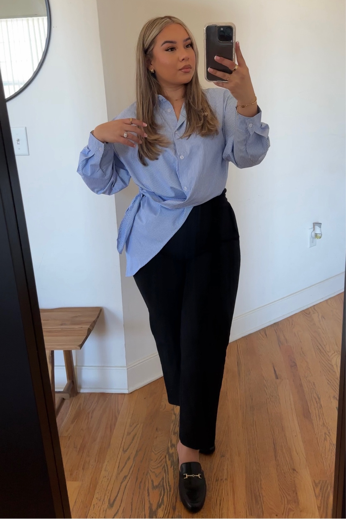 Love this Amazon work outfit👜🖤 

- Top is true to size 
- Pants are high waisted and run small -        size up 1-2 sizes.
- Shows are true to size 

#LTKSpringSale #LTKSeasonal #LTKworkwear