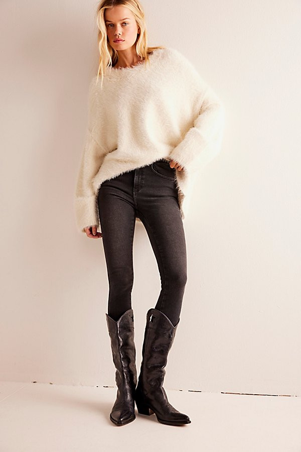 Raw High-Rise Jegging by We The Free at Free People, Black, 25 | Free People (Global - UK&FR Excluded)