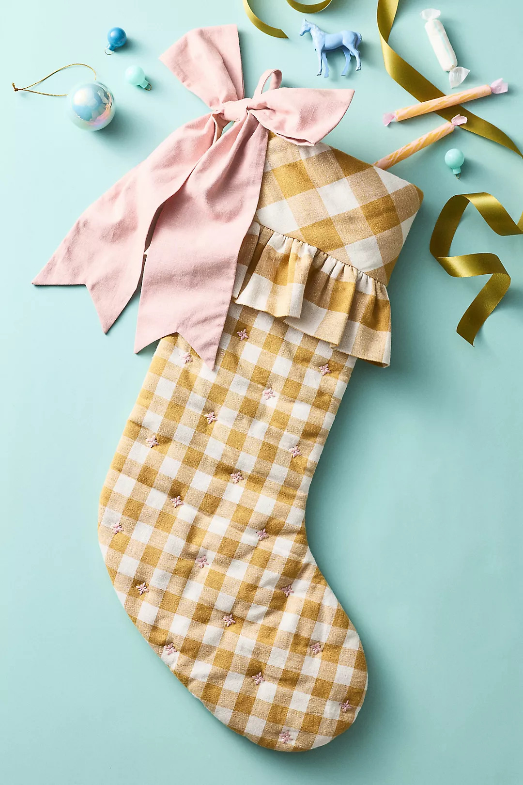 Gingham Bow Stocking | Anthropologie (US)