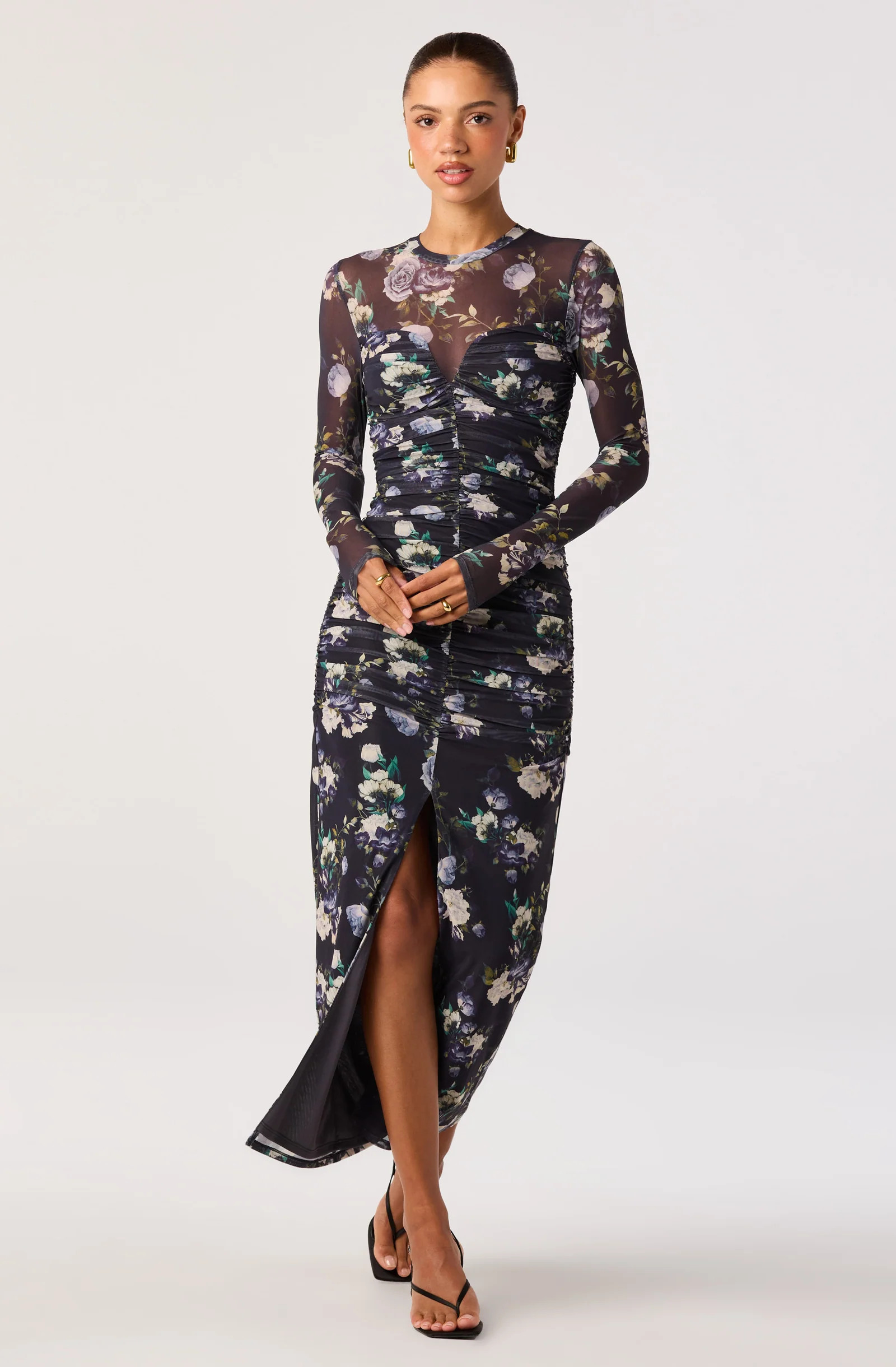 Mesh Ruched Maxi Dress | ASTR The Label (US)
