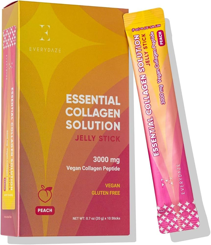 EVERYDAZE Essential Collagen Solution Jelly Stick | Vegan Collagen Peptide | Peach | 10 Packs | H... | Amazon (US)