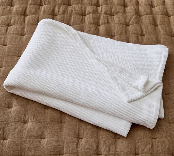 Washed Cotton Basket Weave Blanket | Pottery Barn (US)