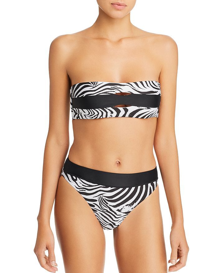 Zebra Color-Blocked High-Waist Full Bikini Bottom | Bloomingdale's (US)