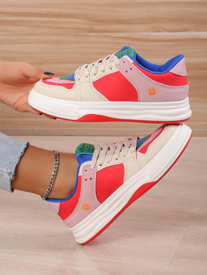 2023 New Arrival Thick-soled Breathable Sneakers Rainbow Sport Shoes, Casual & Elevator Design | SHEIN