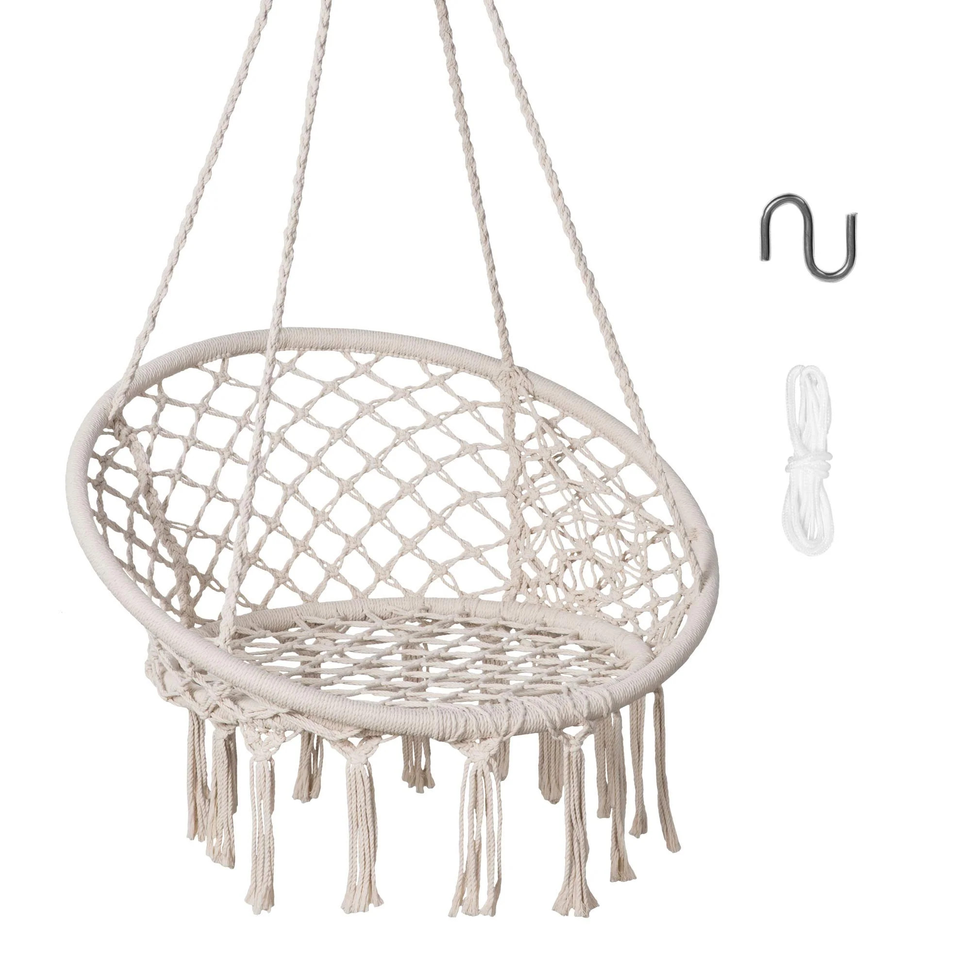 Macrame Cotton Rope Hammock Chair Swing - SUNCREAT - suncreatoutdoor | Suncreatoutdoor