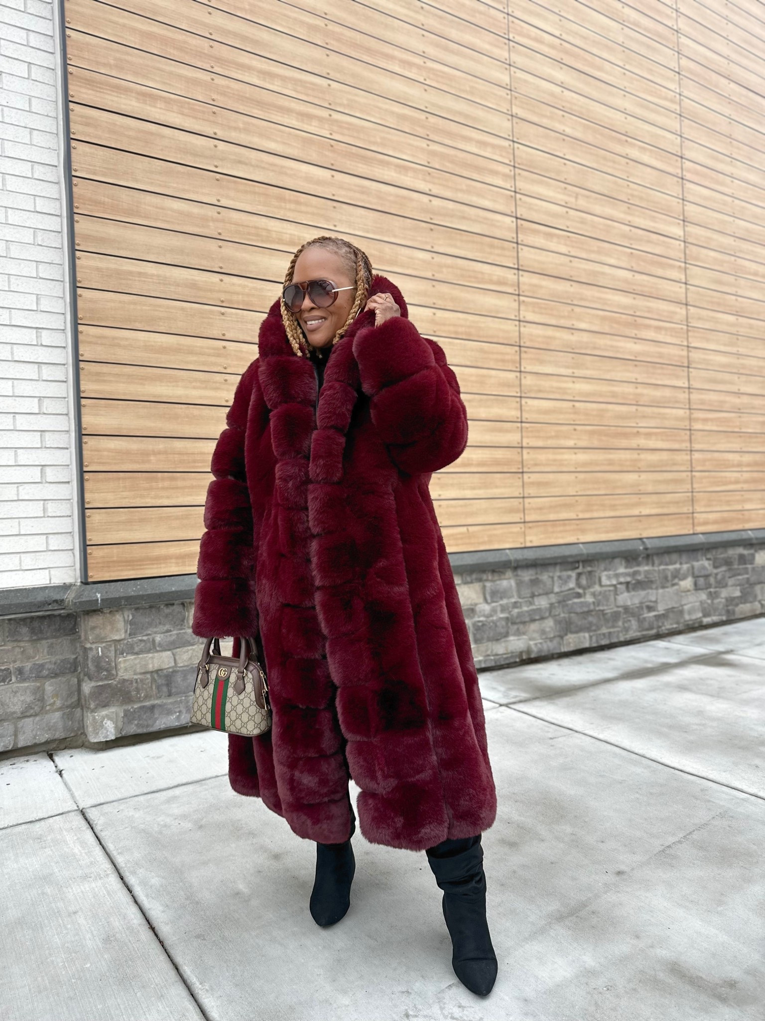 Burgundy Faux Fur for any occasion 

#LTKdayinmylife #LTKOver40 #LTKootd