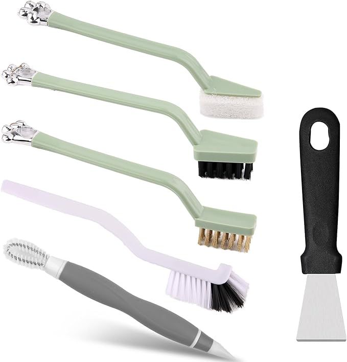 6Pack Kitchen Cleaning Brush Set,Deep Clean Gas Stove Brass Brush, Kitchen Sink Nylon Brushes,Coo... | Amazon (US)