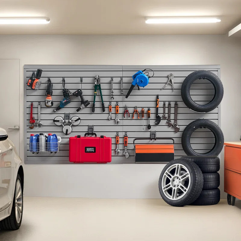 8 x 4 ft Slat Wall Paneling PVC Garage Slatwall | Wayfair North America