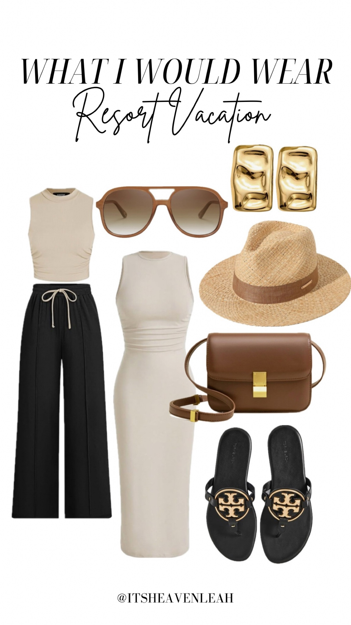 Amazon Vacation Outfit Idea. Perfect for Spring & Summer Fashion. Leather Purse, Beach Hat, Tory Burch Sandals 

#LTKswim #LTKstyletip #LTKtravel