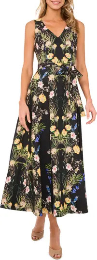 Floral Sleeveless Linen Maxi Dress | Nordstrom