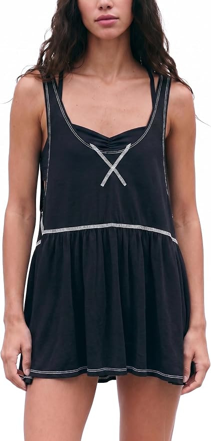 Womens Long Tank Tops Casual Summer Mini Dress Loose Sleeveless Scoop Neck Flowy Tank Dress | Amazon (US)