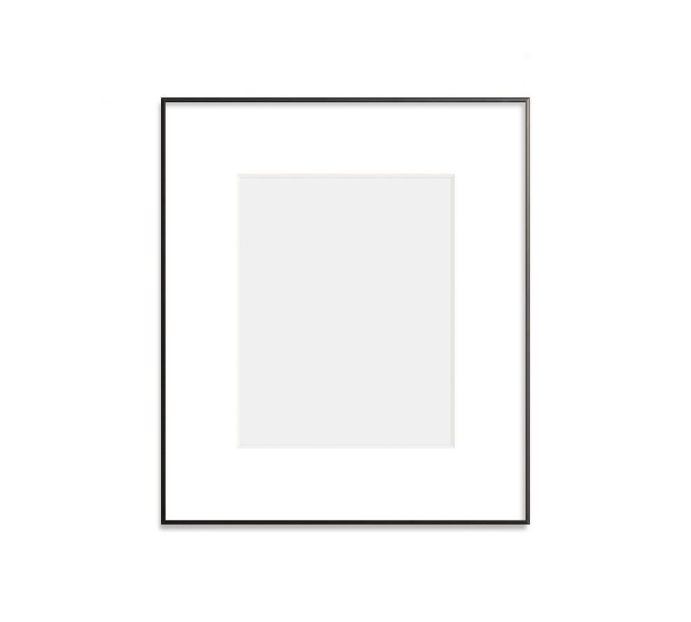 Thin Metal Gallery Frame with 4" Mat - Matte Black - 11” X 14” | Pottery Barn (US)