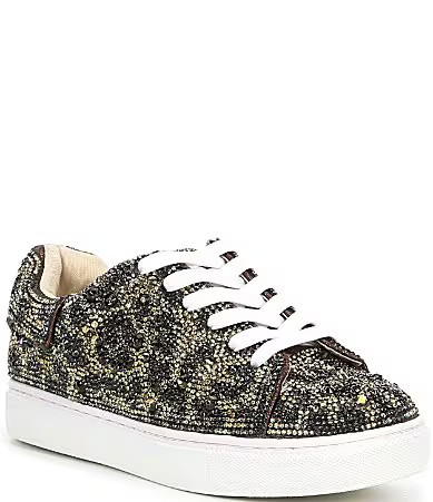 Betsey Johnson Girls' Sidny Leopard Print Rhinestone Sneakers Youth - 1 Youth | Dillard's