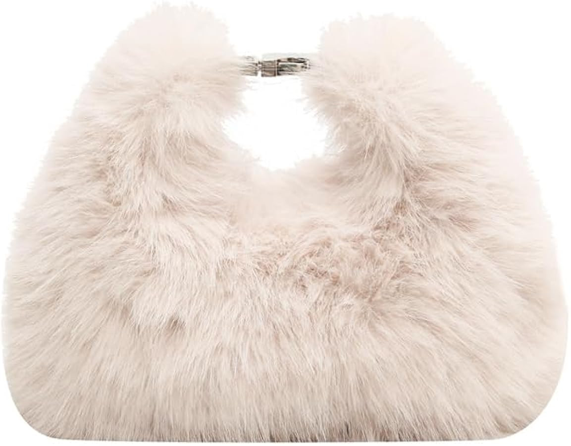 Ulisty Women Small Faux Fox Fur Clutch / Shoulder / Crossbody Bag - Mini Furry Evening Bag | Amazon (US)