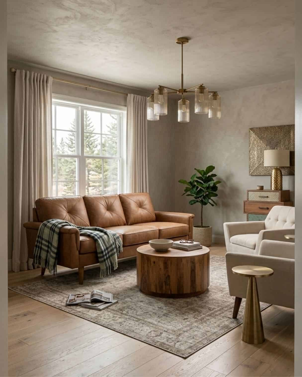 Warm Transitional Cognac Leather Living Room Design

*Note: This is a digital room mockup showcasing product styling ideas from my room design mood board.

#LTKHome