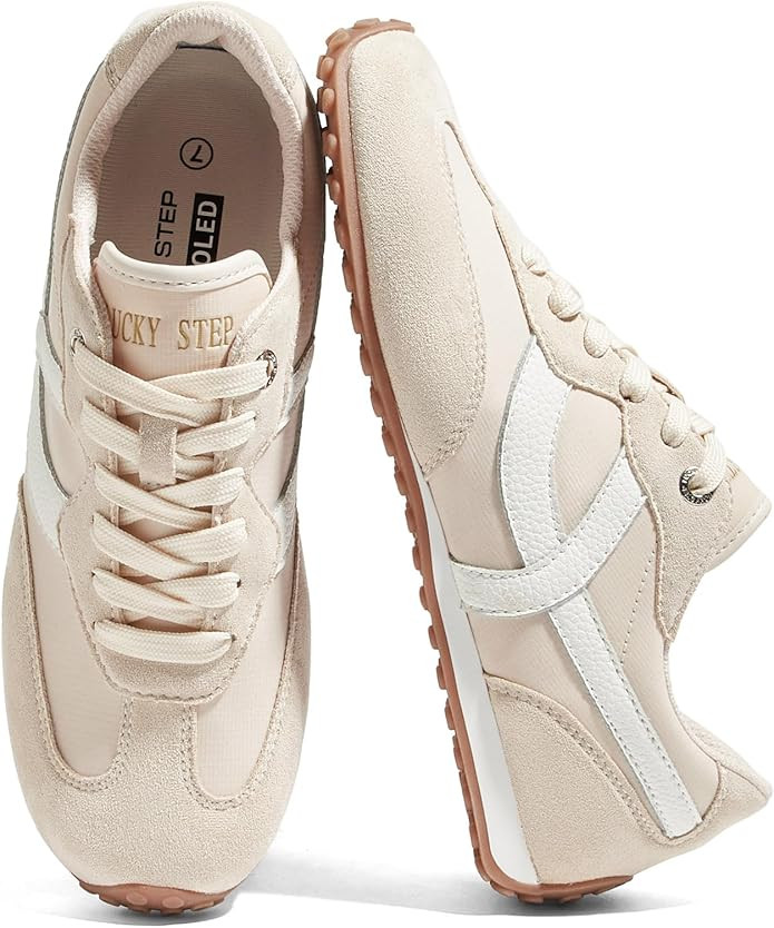 LUCKY STEP Women's Fashion Sneakers - Casual Retro Running Shoes - Non Slip Lightweight Trendy Co... | Amazon (US)