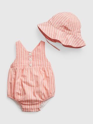 Baby Linen-Blend Bubble Shorty Outfit Set | Gap (US)