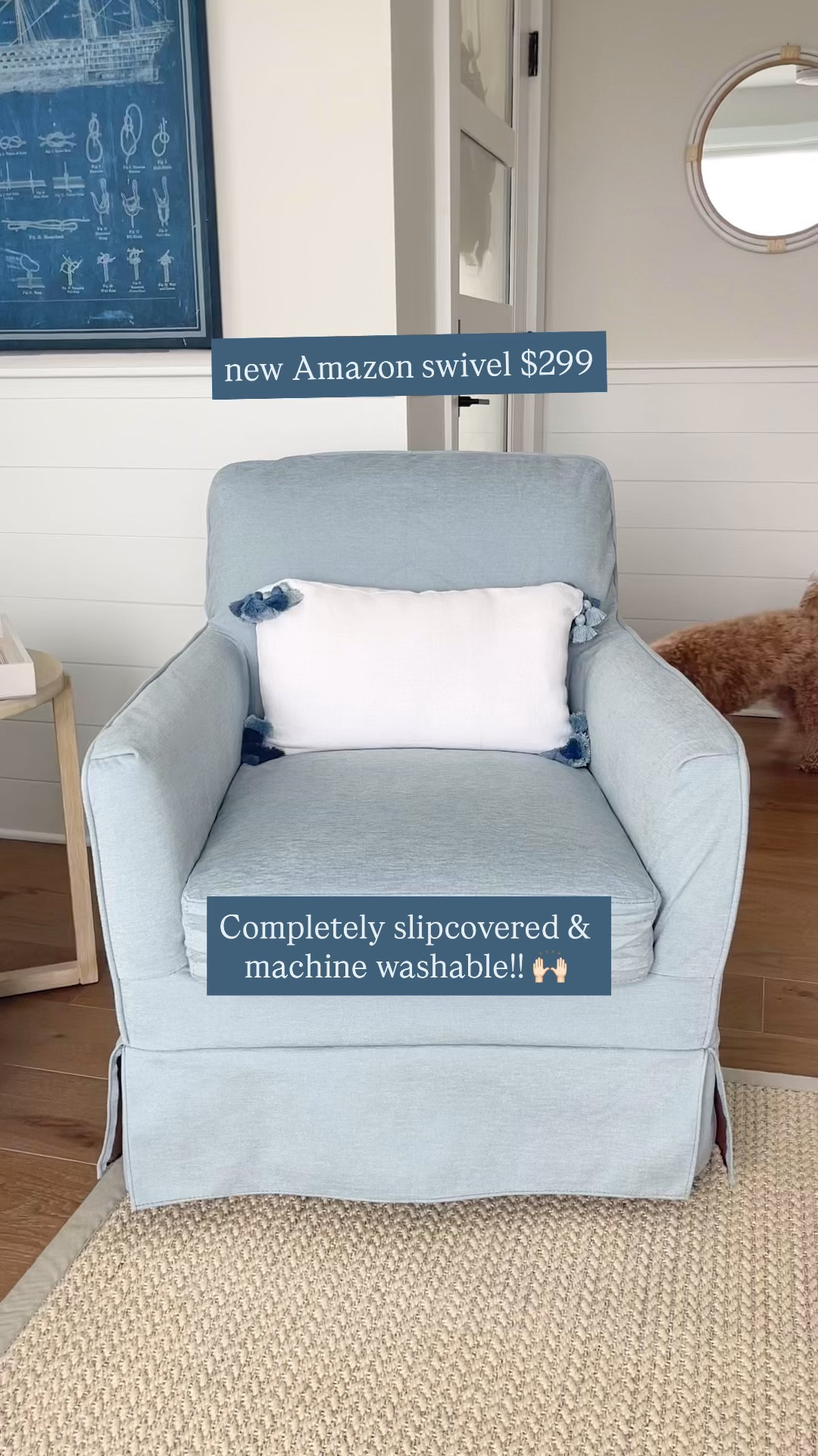This new light blue slipcovered swivel chair from Amazon is sooo good!! Can’t beat the price at just $299 🤯🙌🏻 Plus it’s completely slipcovered & machine washable!! Highly recommend! 

#LTKHome #LTKSaleAlert