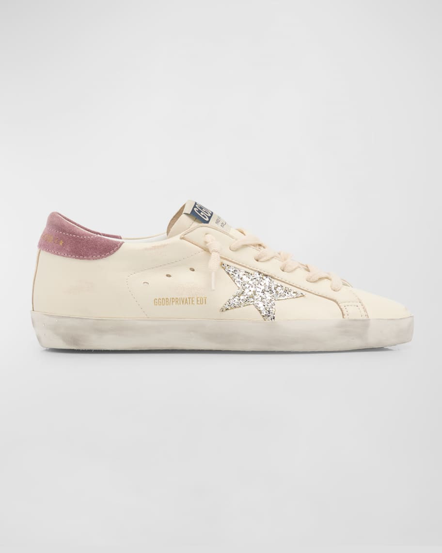 Golden Goose Superstar Glitter Leather Low-Top Sneakers | Neiman Marcus