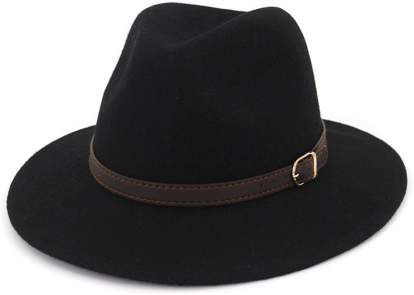 Lisianthus Women's 100% Wool Fedora Panama Hat Wide Brim with Belt | Amazon (US)