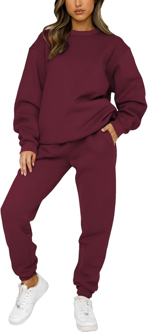 amropi Women's Tracksuit Set Fleece Sweatshirt Top and Jogging Pants Sports Outfits | Amazon (CA)
