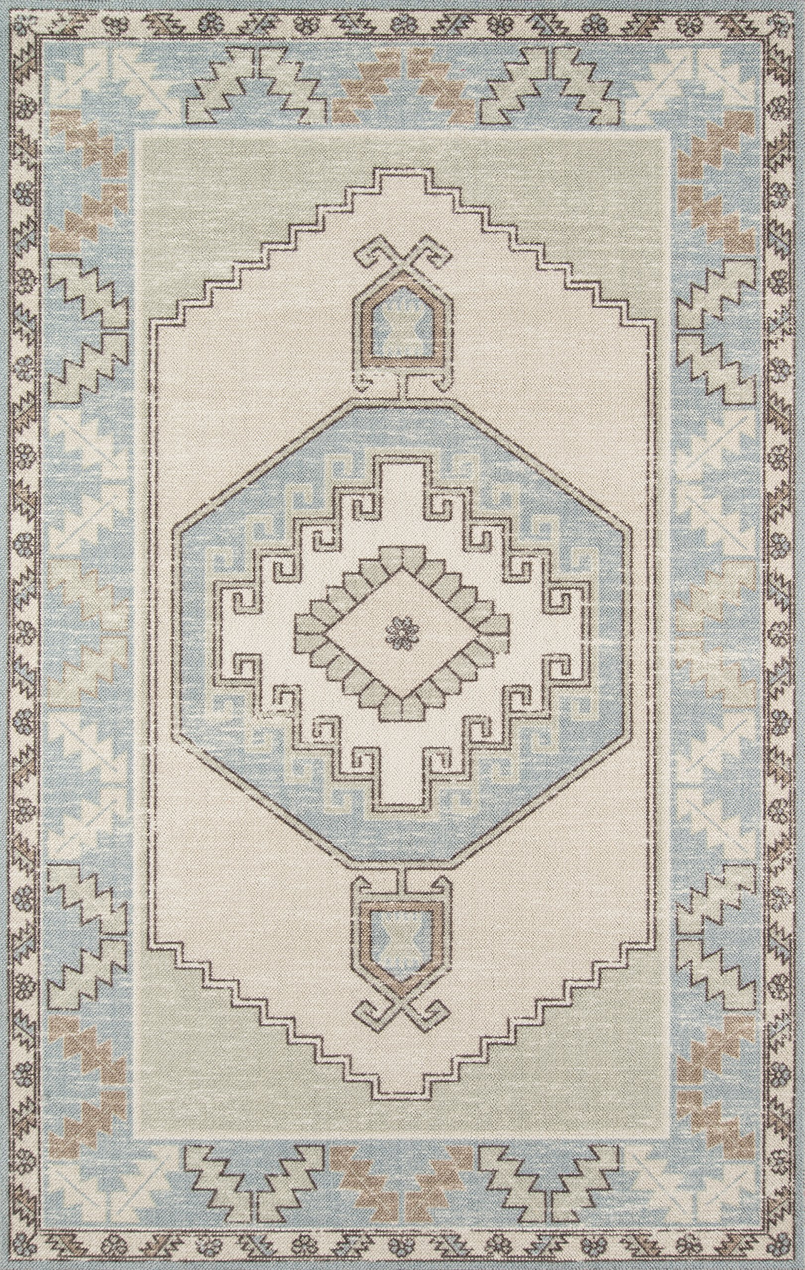 Momeni Anatolia Wool and Nylon Area Rug, 2' X 3', Light Blue | Amazon (US)