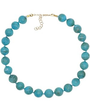 We We Resin Chunky Beaded Necklace for Women Large Boho Statement Bead Choker Necklaces Summer Be... | Amazon (US)