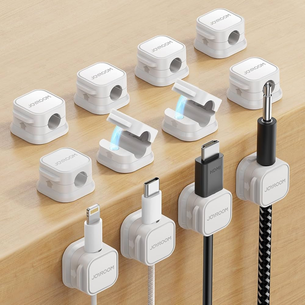 12 Pack Magnetic Cord Holder, Cord Organizer Cable Clip for Desk Management, JOYROOM Smooth Adjus... | Amazon (US)