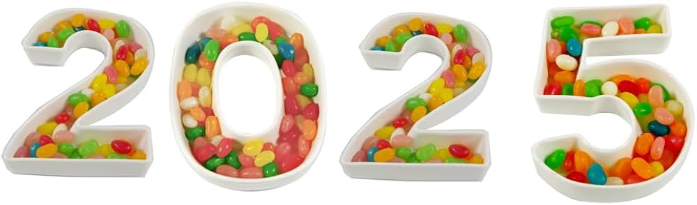 White Number 2025 Ceramic Number Candy Dish for New Year Gift Table Decoration | Amazon (US)