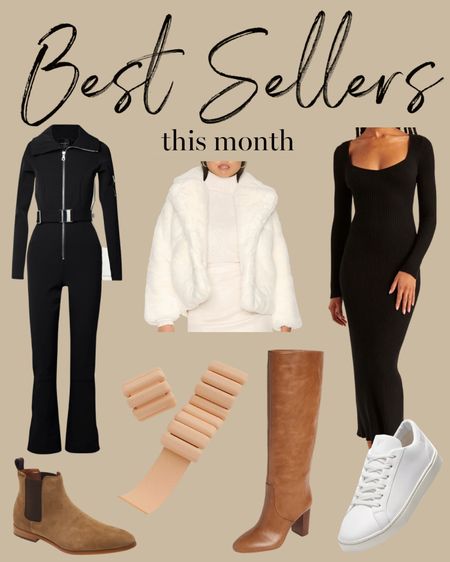 Kat Jamieson of With Love From Kat shares this months best sellers. Ski suit, long sleeve knit dress, faux fur jacket, weighted bangles, leather boots, white sneakers, men’s boots, men’s sneakers. 

#LTKmens #LTKSeasonal #LTKshoecrush