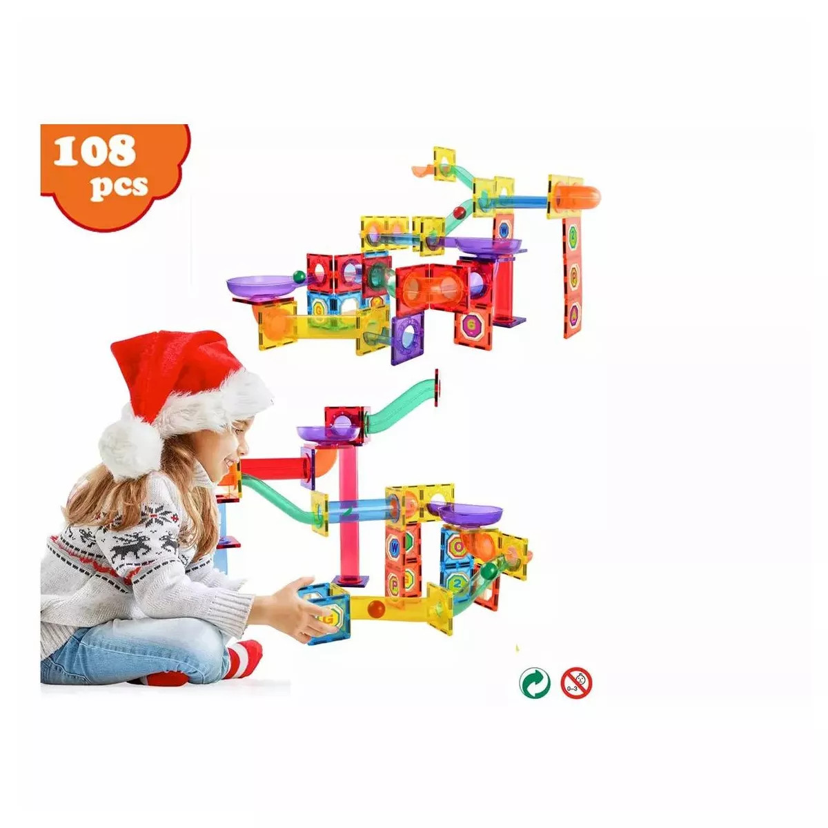 Link Kids Magnetic Building Blocks Tile Fantasy Castle Set Help Build Kids Creativity Minds Open ... | Target