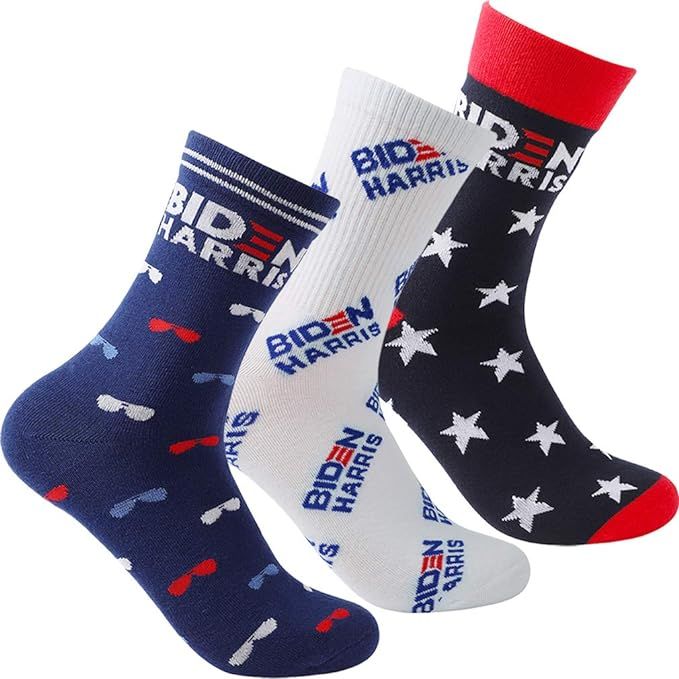 3 Pairs Joe Biden Harris 2020 Socks for President Election 3 Unique Design for Democrats and Bide... | Amazon (US)