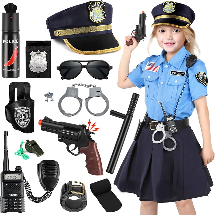 Loscola Police Officer Costume for Kids, Girls Police Costume for Kids, Halloween Costumes for Gi... | Amazon (US)