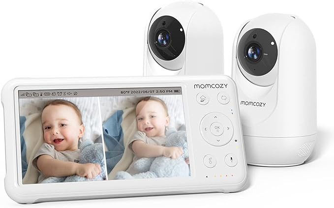 Momcozy Baby Monitor with 2 Cameras 5’’ 1080P Split Screen Video Baby Monitor with Camera and... | Amazon (US)