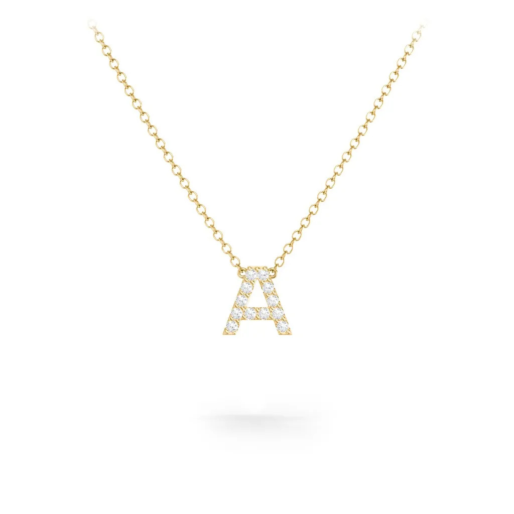 Pavé A Initial Necklace | Jewlr
