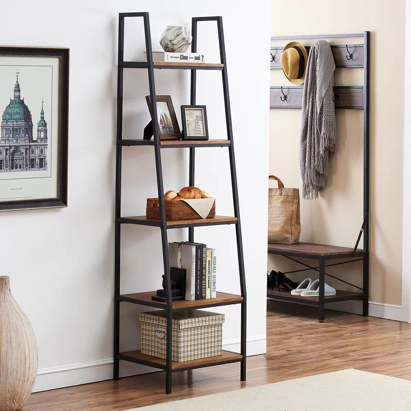 Elroy 72'' H x 20'' W Steel Ladder Bookcase | Wayfair North America