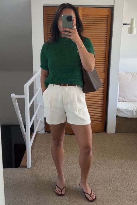 Top is old from Massimo Dutti
Shorts: size 6
Shoes are Zara (linked on shopmy)